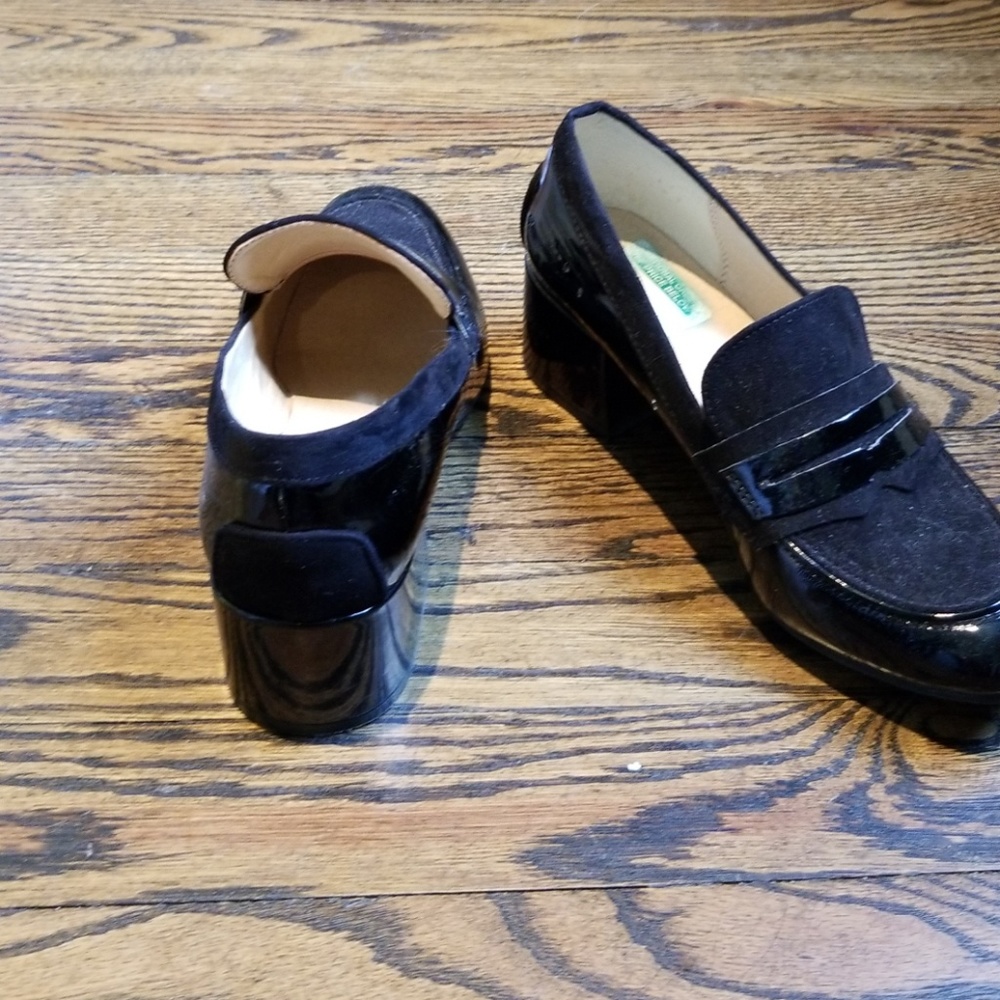 Black & Suede block kitten heels - Picture 2 of 3